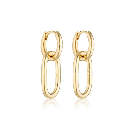 Huggie Linked Hoop Earrings