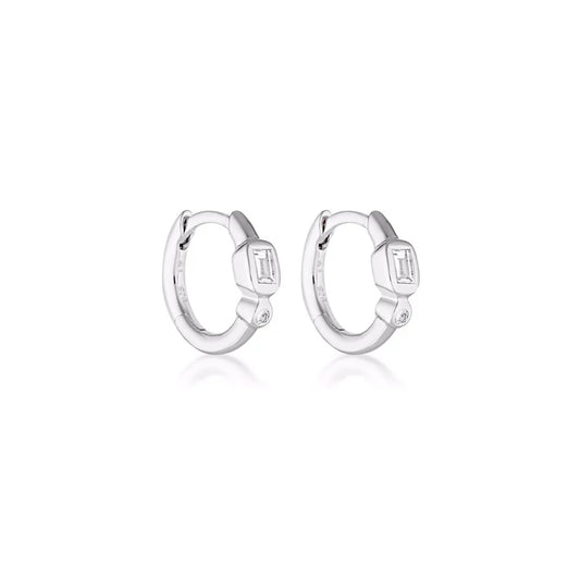 Form Huggie Earrings - White Topaz
