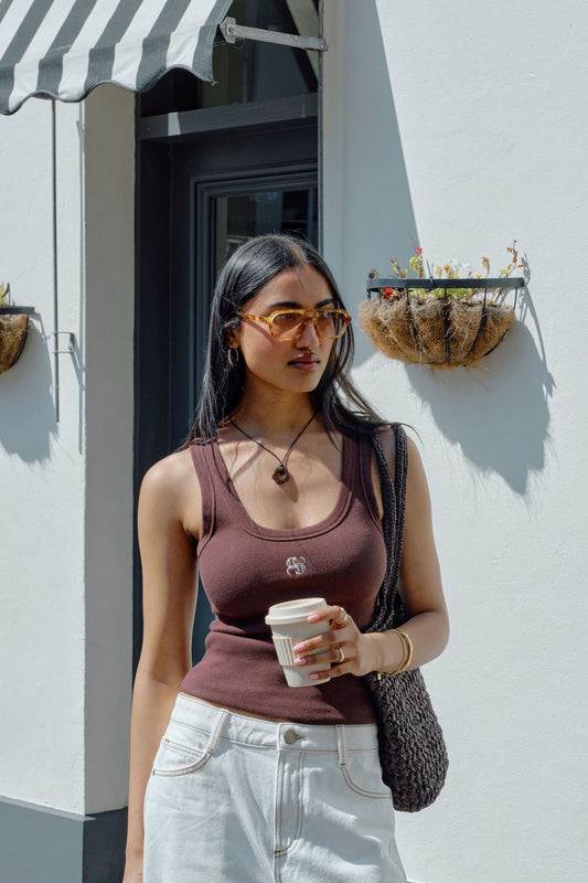 Zoe Contour Rib Scoop Tank - Salt & Sand Clothing