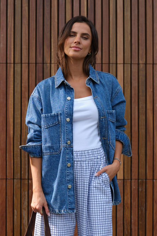 Bobbi Side Pocket Denim Shacket