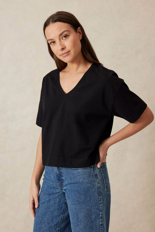 Boxy V Neck Tee