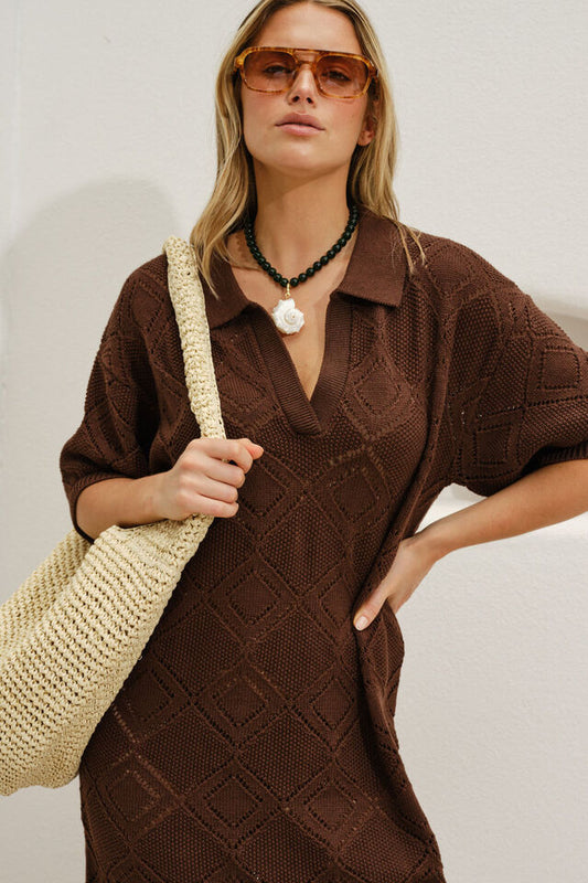 Daisy Diamond Knit Mini Dress