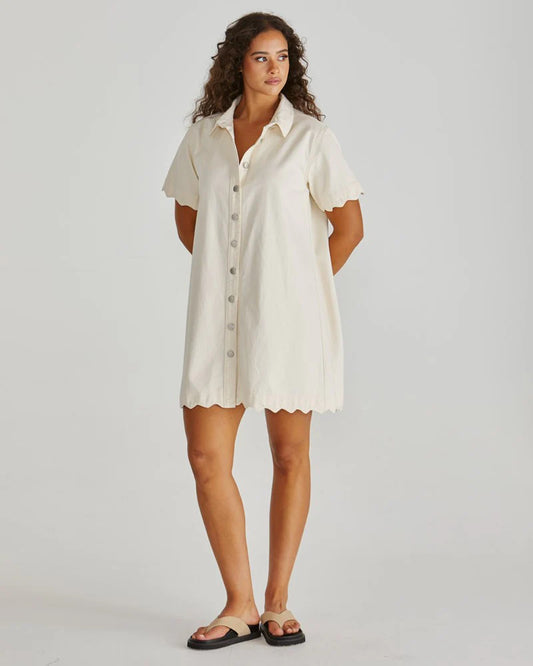 Vale Scalloped Denim Dress