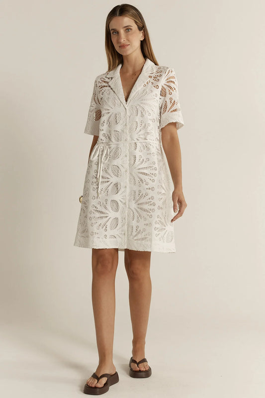 Elara Broderie Shirt Dress