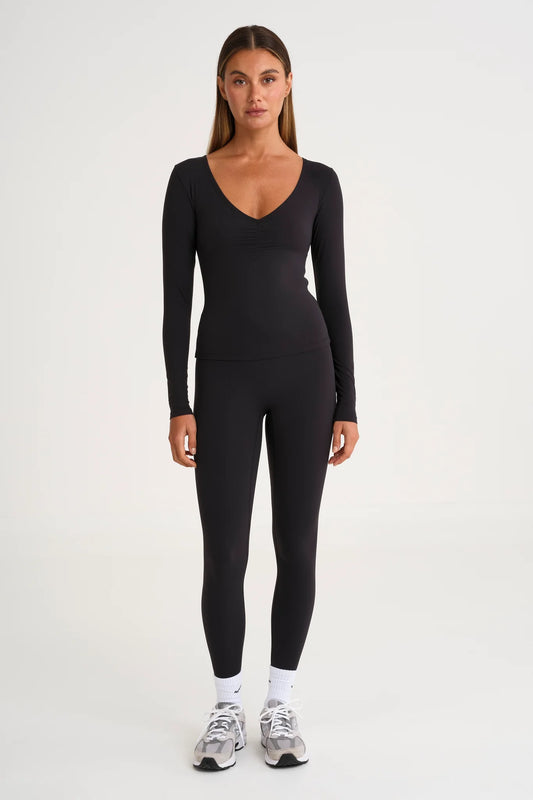 CloudCore Lite Ruched V-Neck Long Sleeve - Salt & Sand Clothing