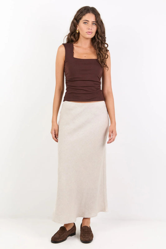 Bliss Linen Bias Midi Skirt - Salt & Sand Clothing