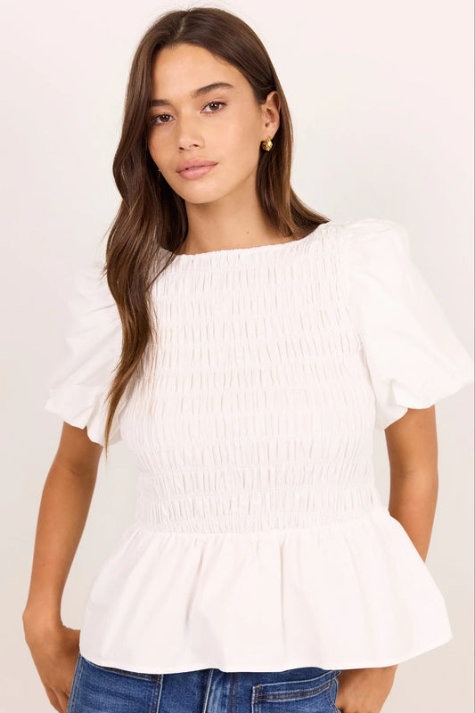 Artifact Shirred Bubble Sleeve Top