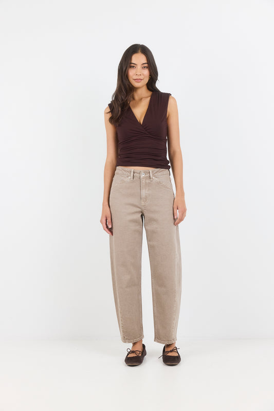 Idolise Stretch Soft Barrel Jeans - Salt & Sand Clothing