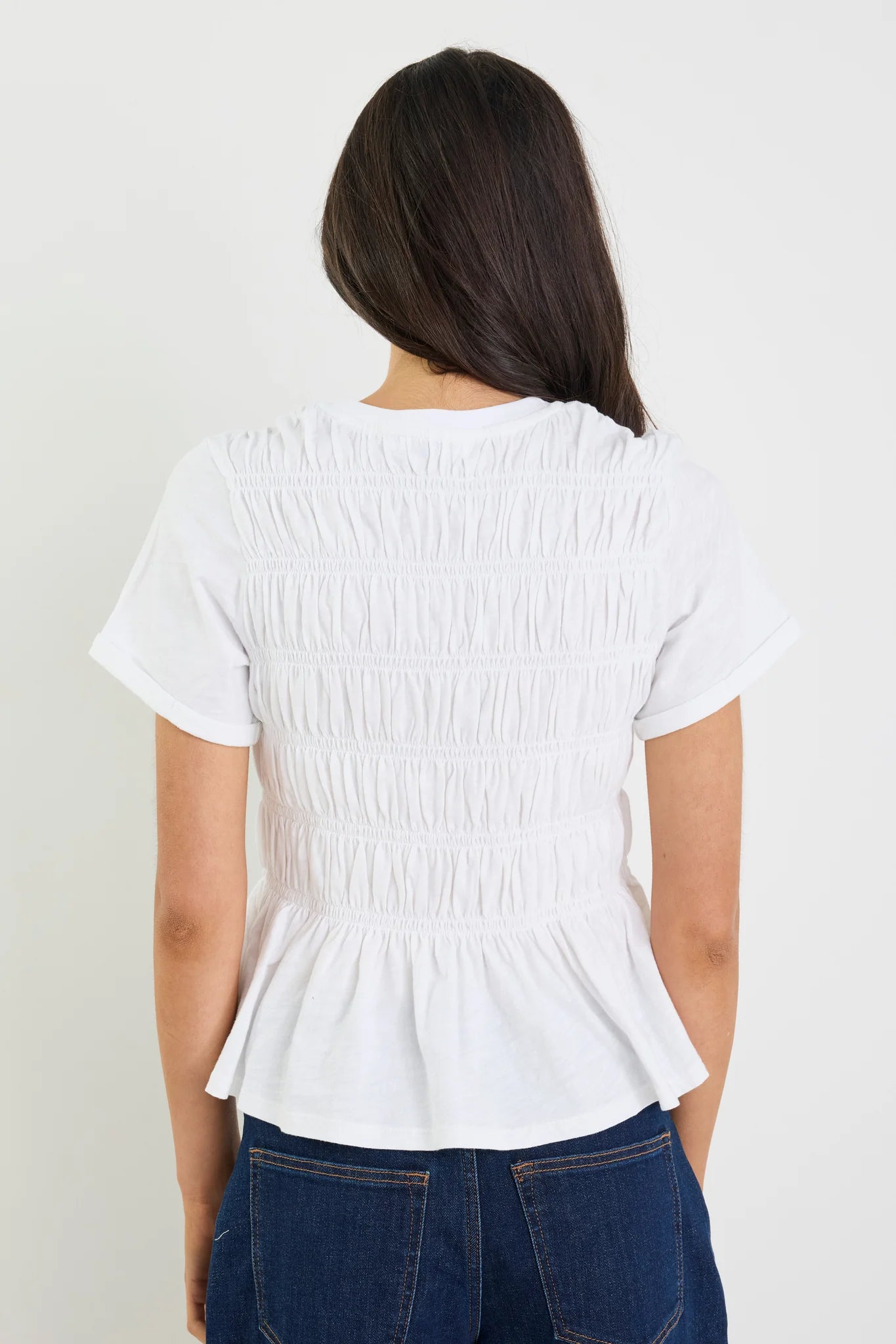 Neat Shirred Detail SS Tee - Salt & Sand Clothing