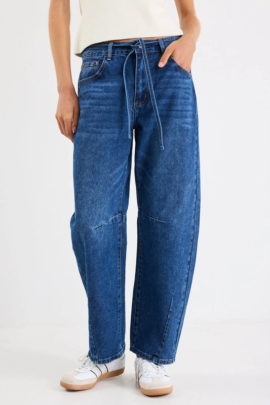 Campus Tie Waist Barrel Jean - Salt & Sand Clothing