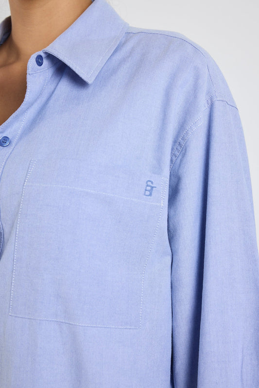 Signature Blue Oxford Oversized Shirt