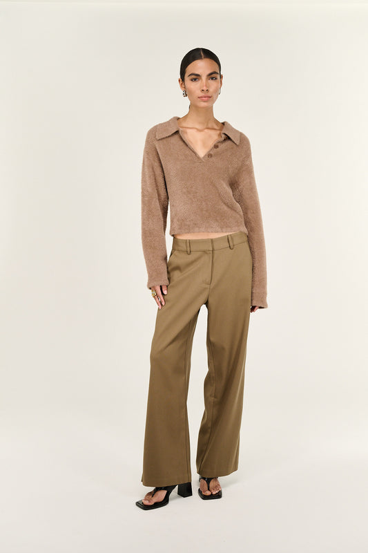 Ember Fluffy Polo Jumper