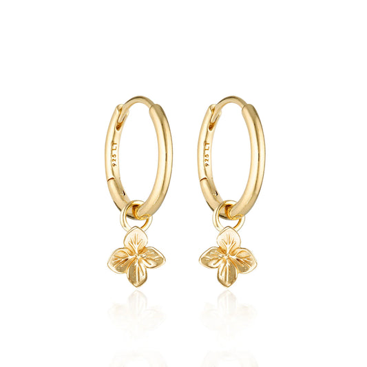 Hydrangea Huggie Hoop Earrings