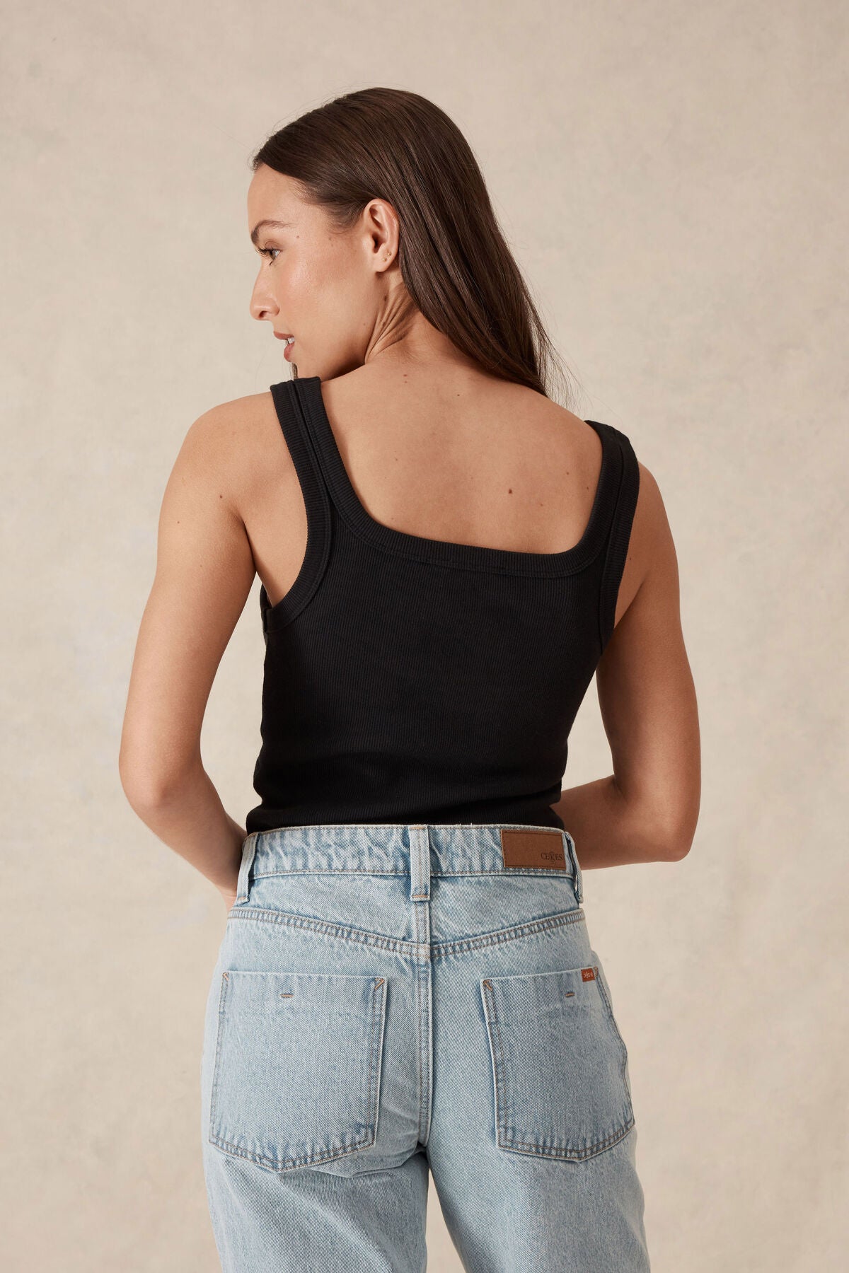 Zaeli Contour Rib Square Neck Tank