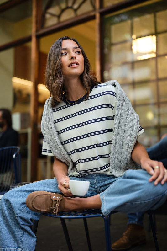 Stevie Slouchy Split Hem Tee - Salt & Sand Clothing
