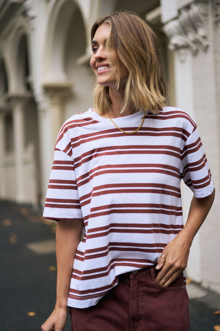 Stevie Slouchy Split Hem Tee - Salt & Sand Clothing