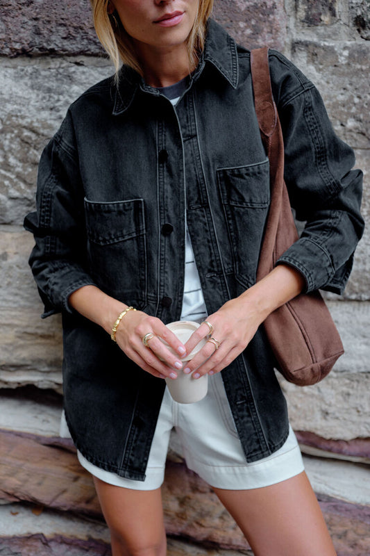 Bobbi Side Pocket Denim Shacket - Salt & Sand Clothing