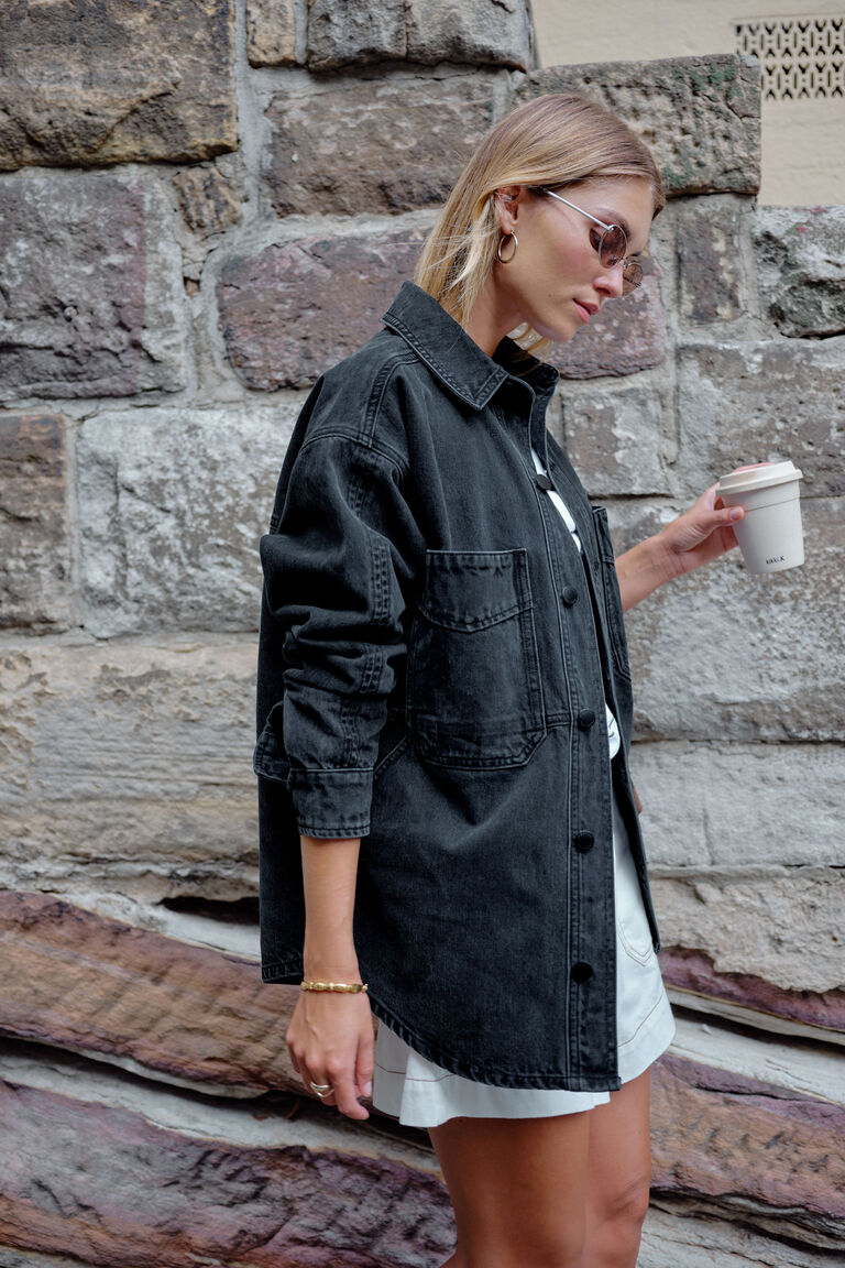 Bobbi Side Pocket Denim Shacket - Salt & Sand Clothing