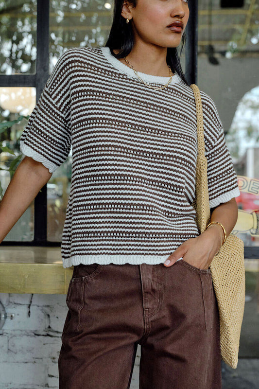Nina Boxy Knit Tee - Salt & Sand Clothing