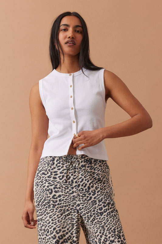 Lyla Button Through Rib Tank