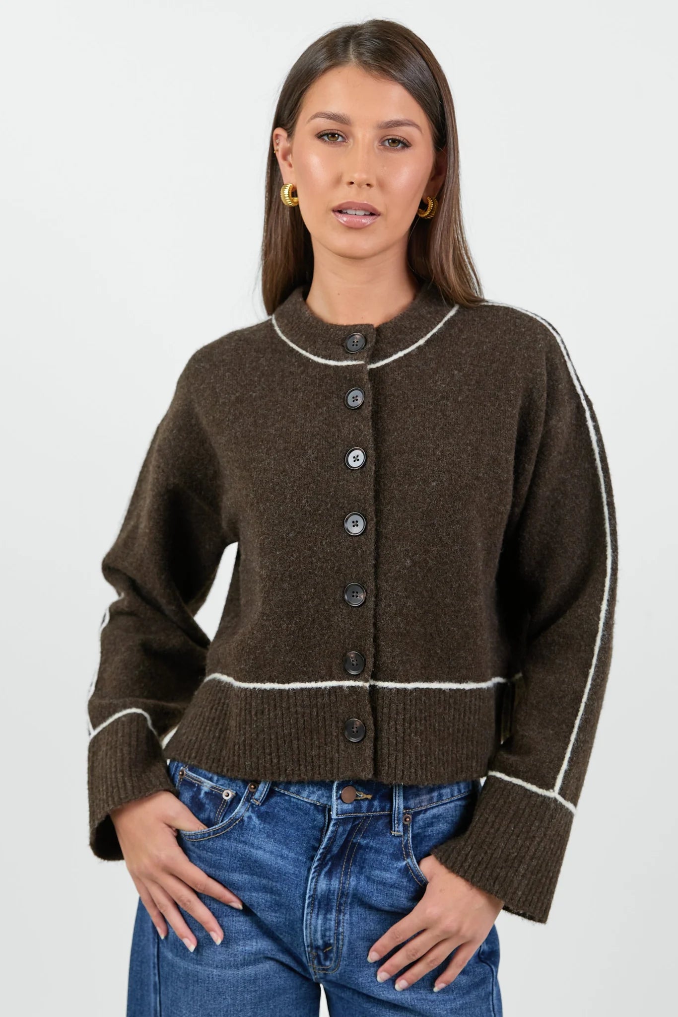 Habitual Crewneck Cardigan - Salt & Sand Clothing