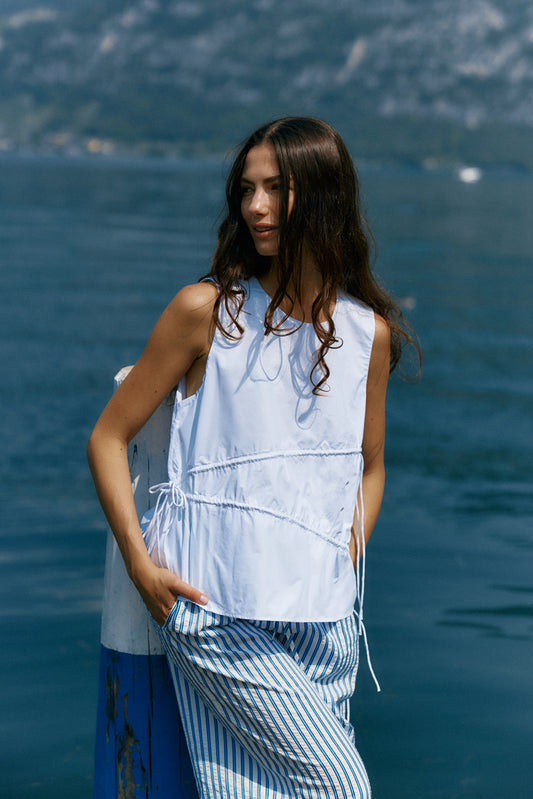Elin Gathered Tie Top - Salt & Sand Clothing