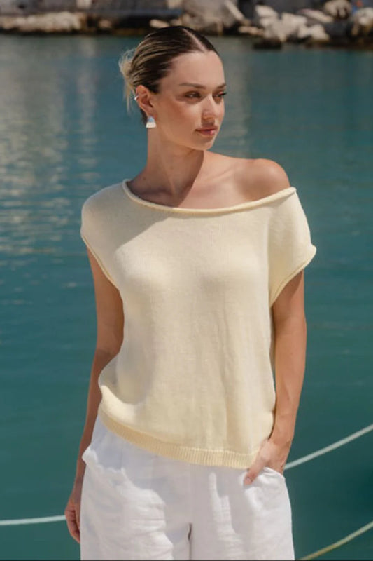 Fallow Off Shoulder Sleeveless Knit Top