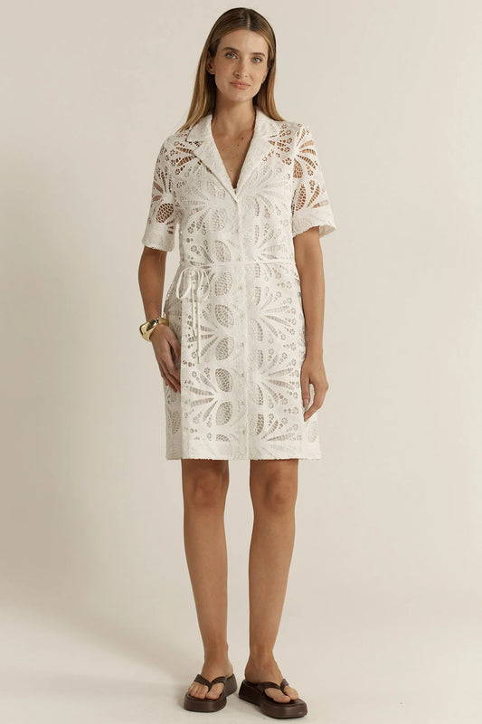 Elara Broderie Shirt Dress