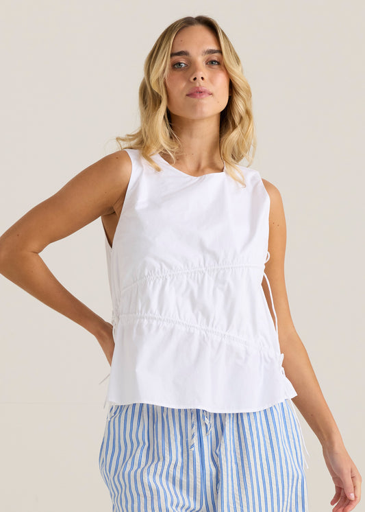 Elin Gathered Tie Top - Salt & Sand Clothing