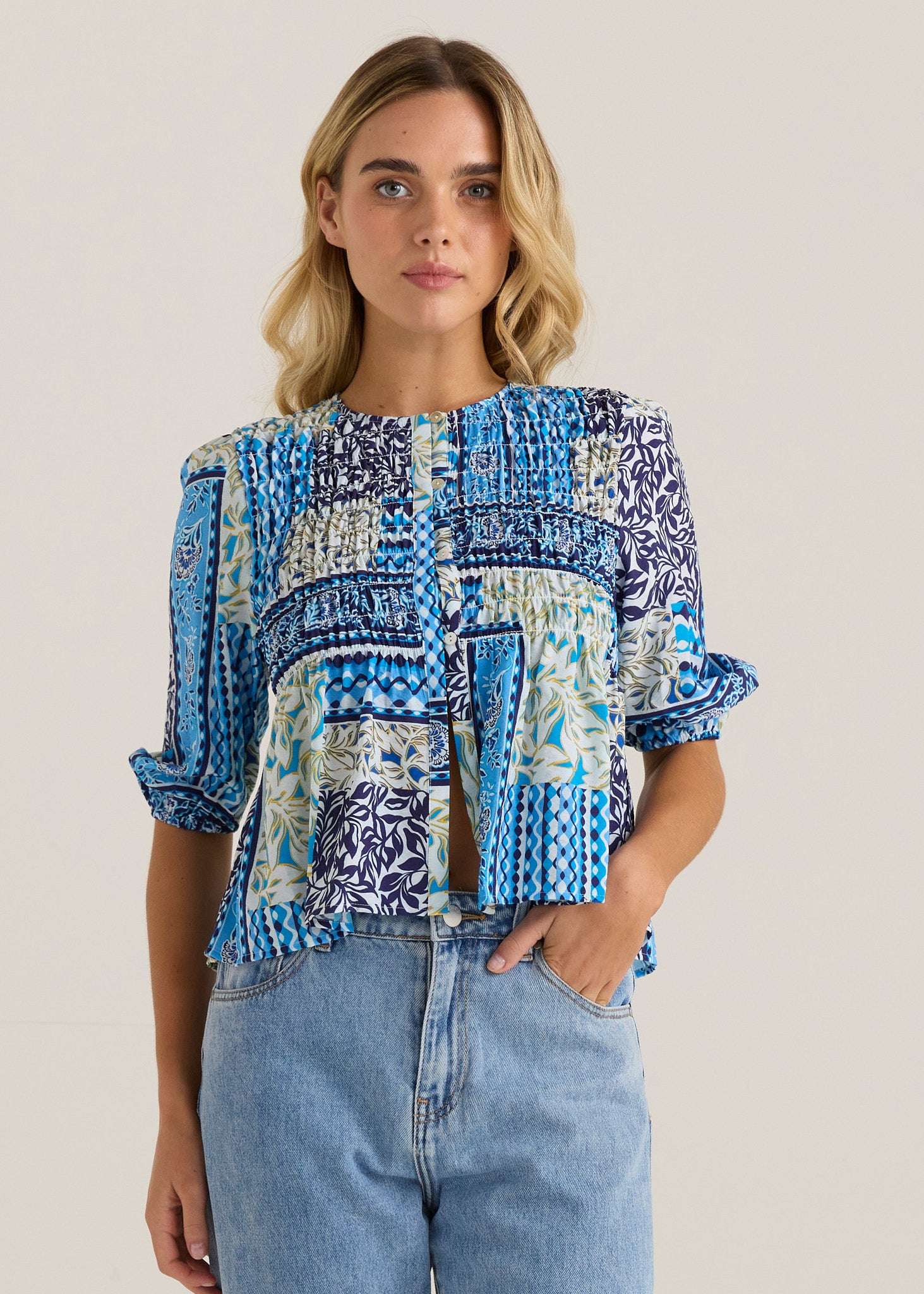 Isra Peplum Blouse - Salt & Sand Clothing