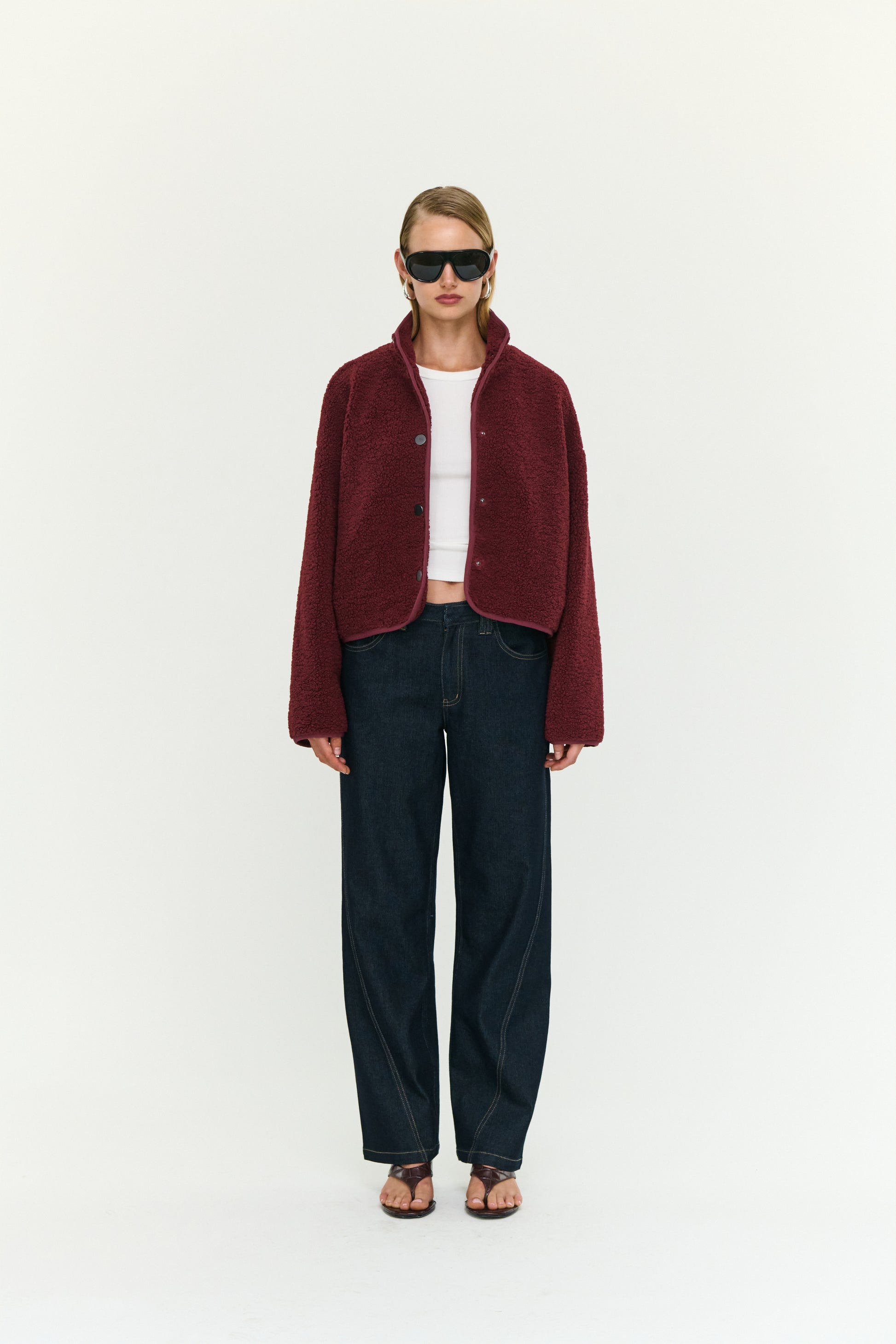 Katya Crop Sherpa Jacket - Salt & Sand Clothing