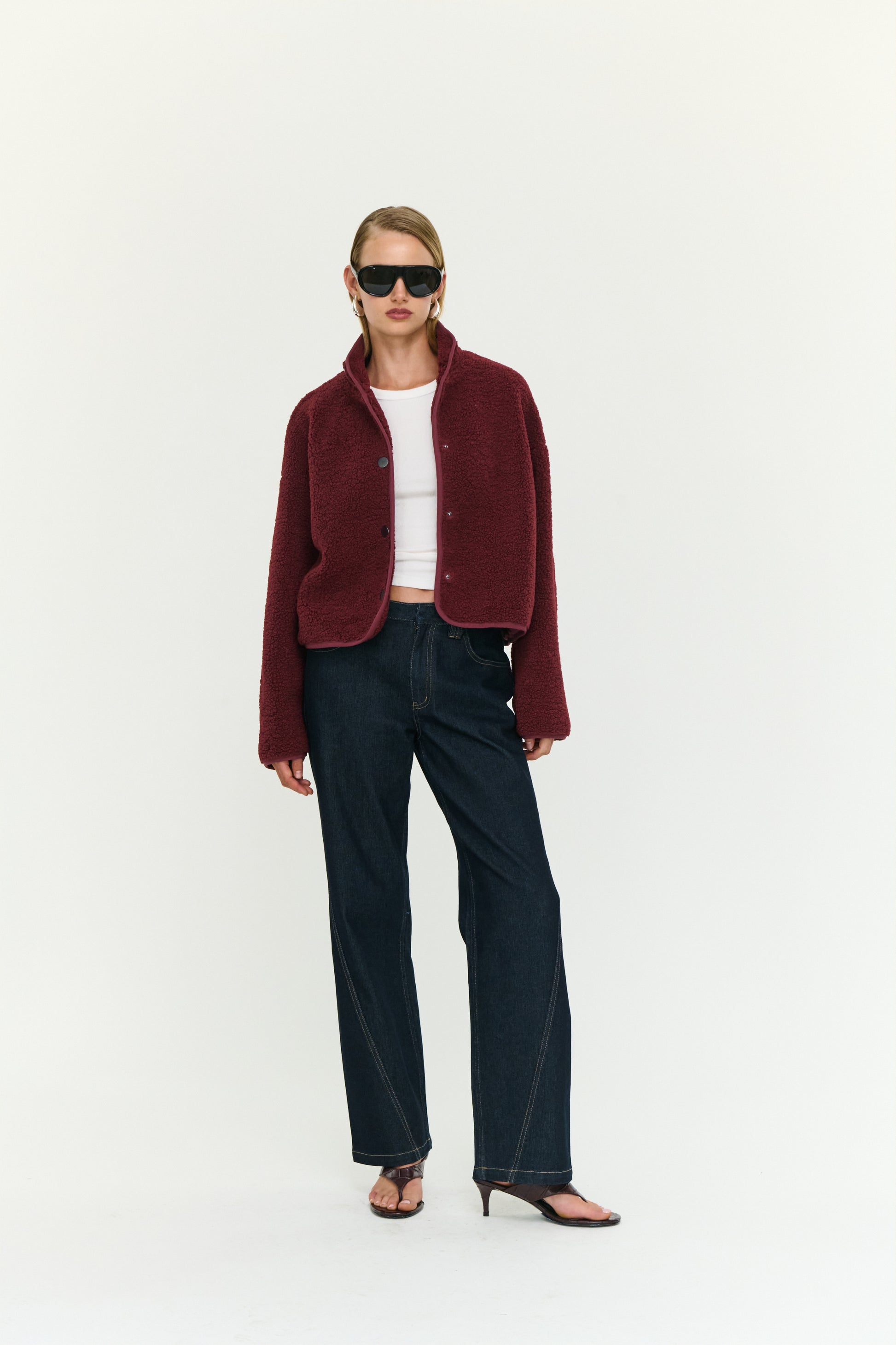 Katya Crop Sherpa Jacket - Salt & Sand Clothing