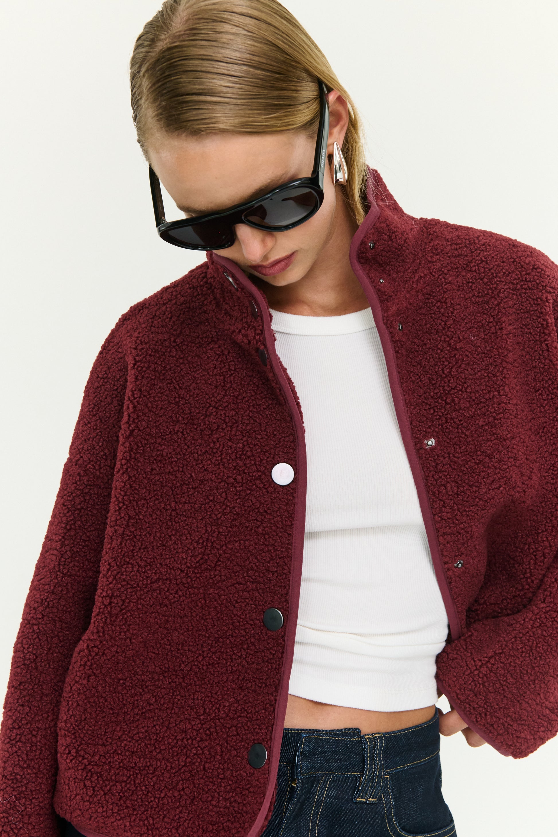 Katya Crop Sherpa Jacket - Salt & Sand Clothing