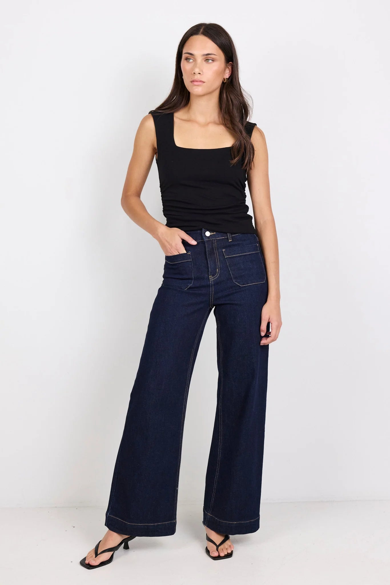 Zoey High Rise Wide Leg Pocket Jean - Salt & Sand Clothing