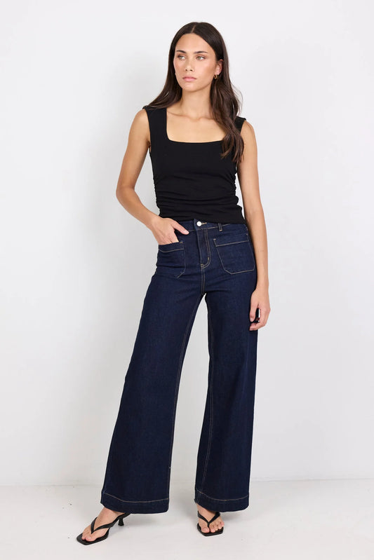 Zoey High Rise Wide Leg Pocket Jean - Salt & Sand Clothing