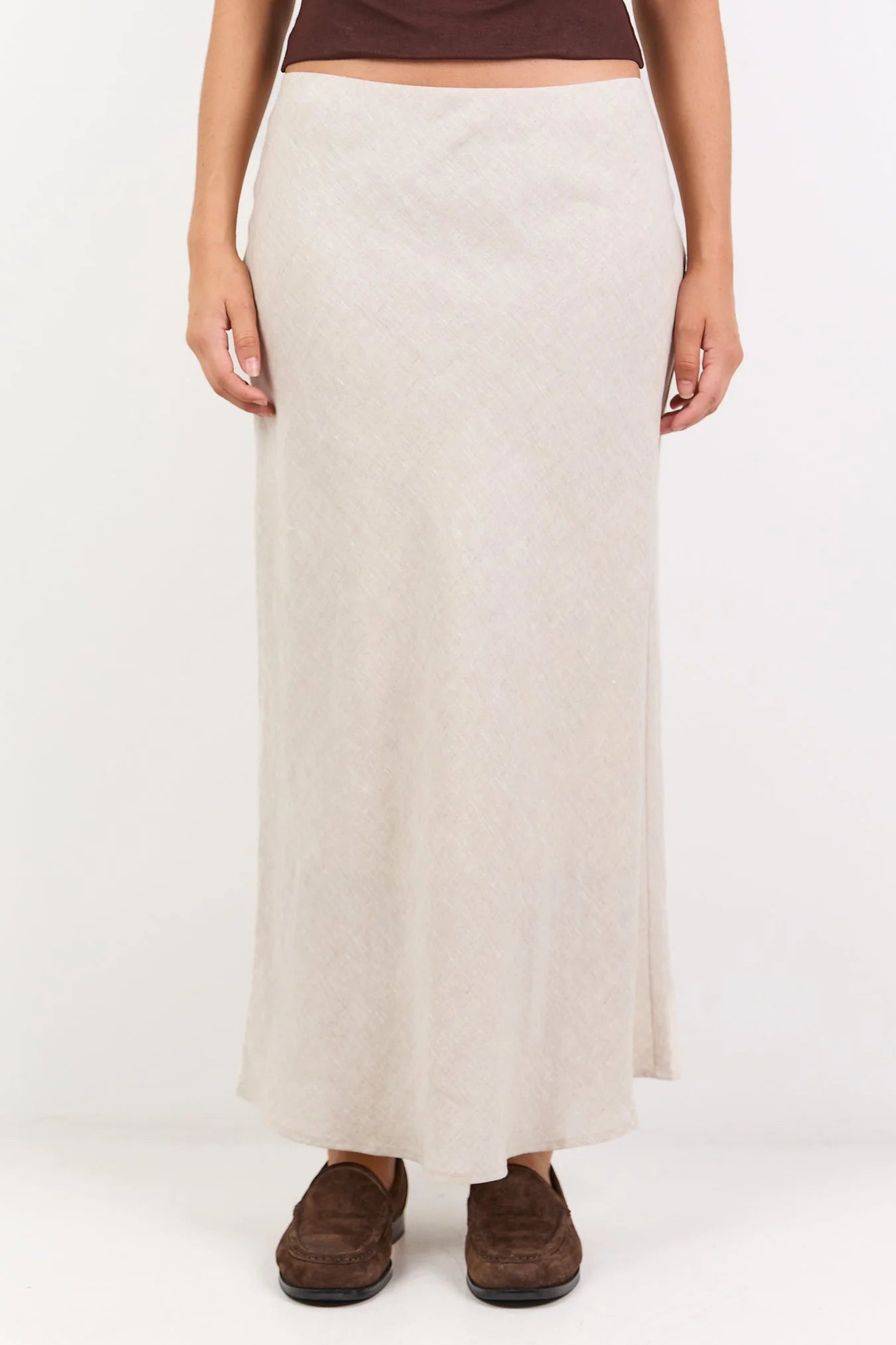 Bliss Linen Bias Midi Skirt