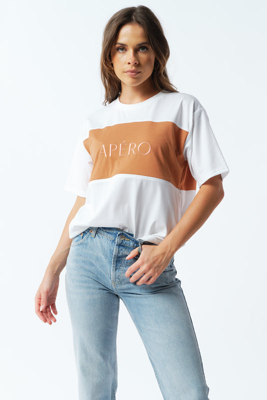 Dual Panel Embroidered Tee - BF Friendly