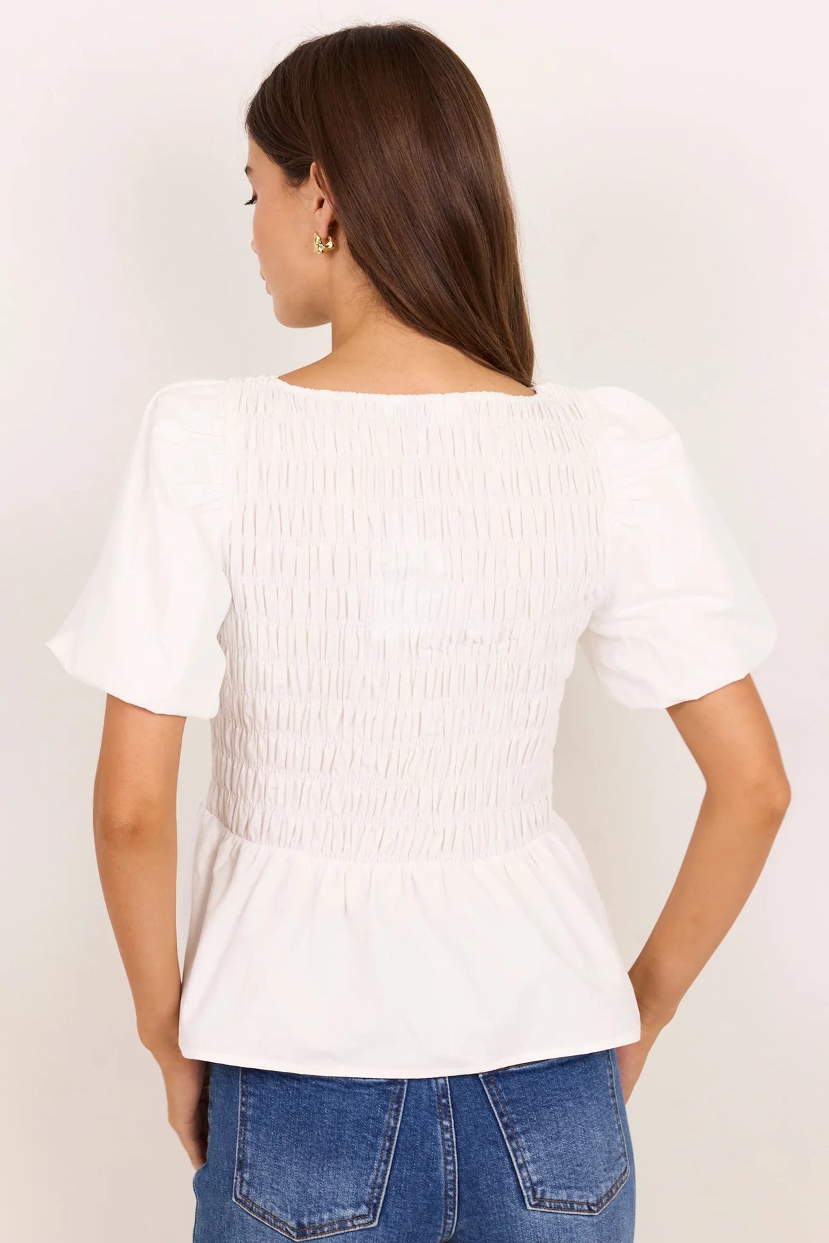 Artifact Shirred Bubble Sleeve Top
