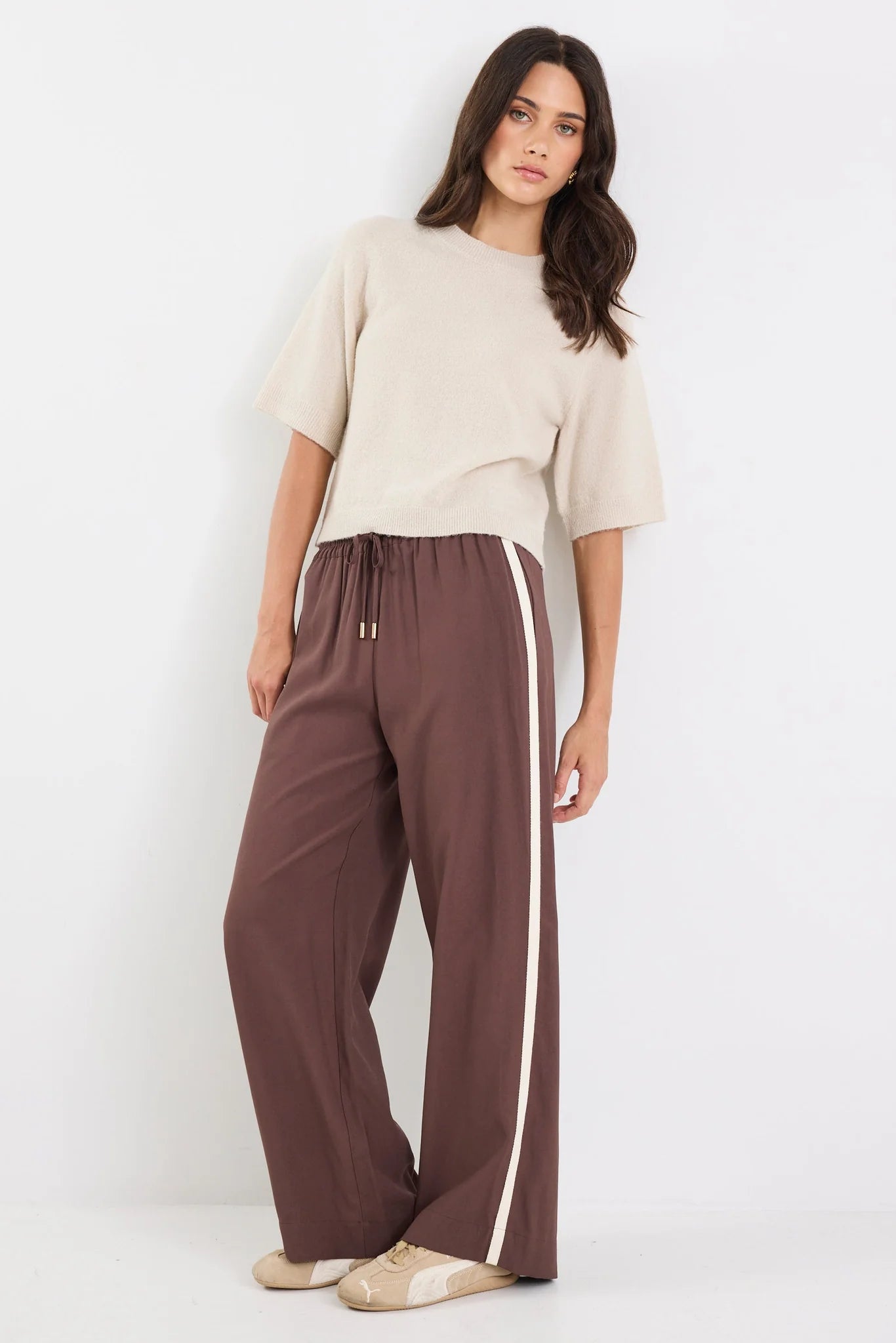 Townie Stripe Side Tape Wide Leg Pants - Salt & Sand Clothing