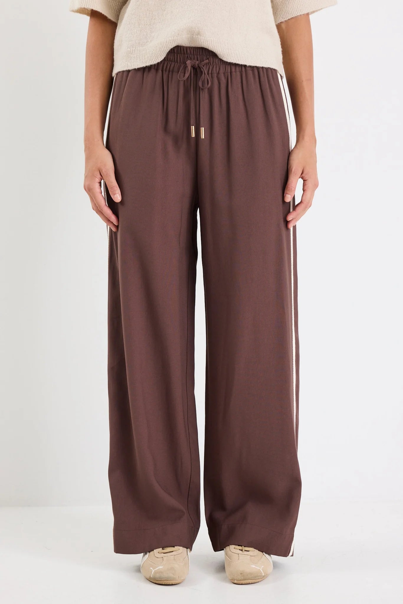 Townie Stripe Side Tape Wide Leg Pants - Salt & Sand Clothing