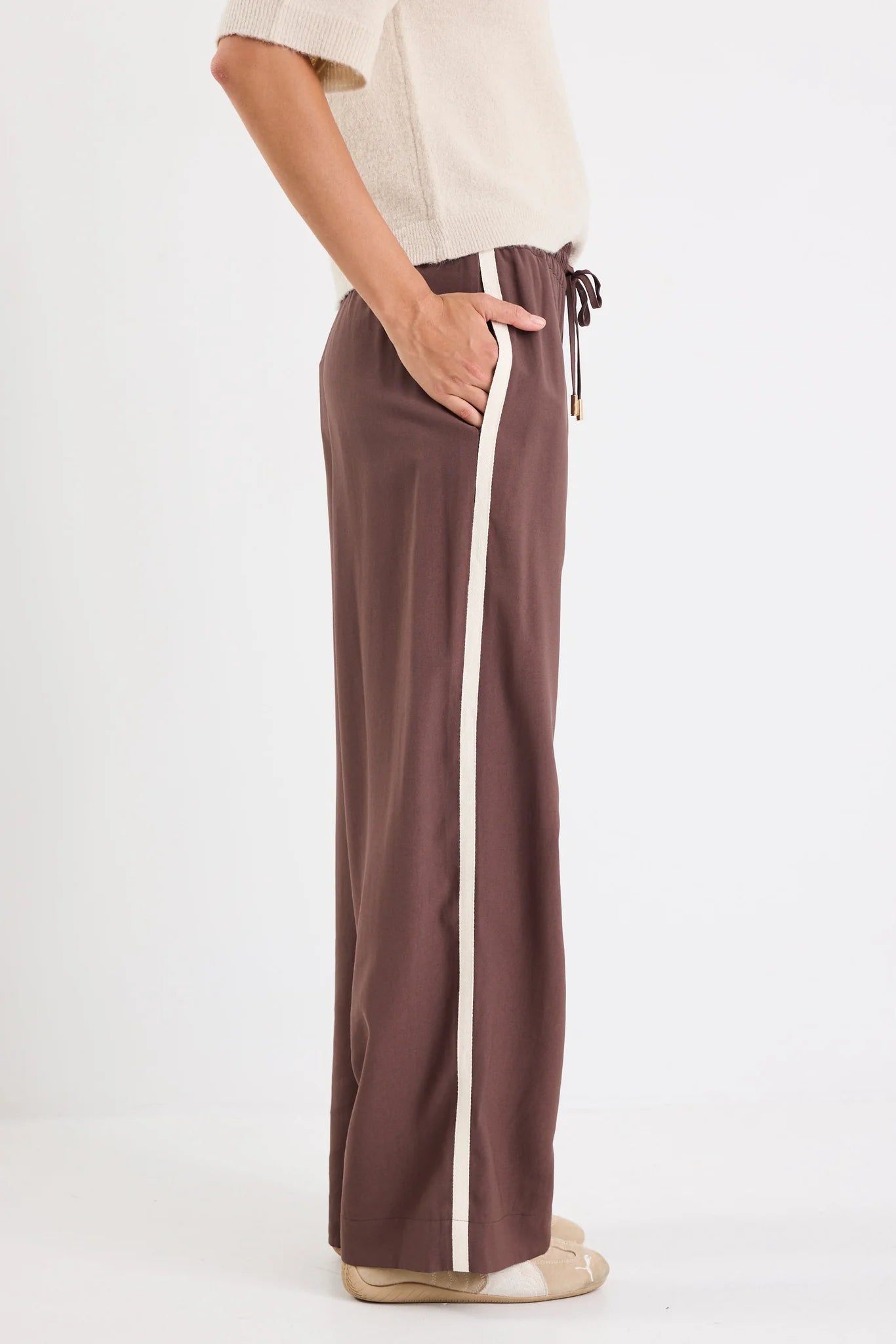 Townie Stripe Side Tape Wide Leg Pants - Salt & Sand Clothing