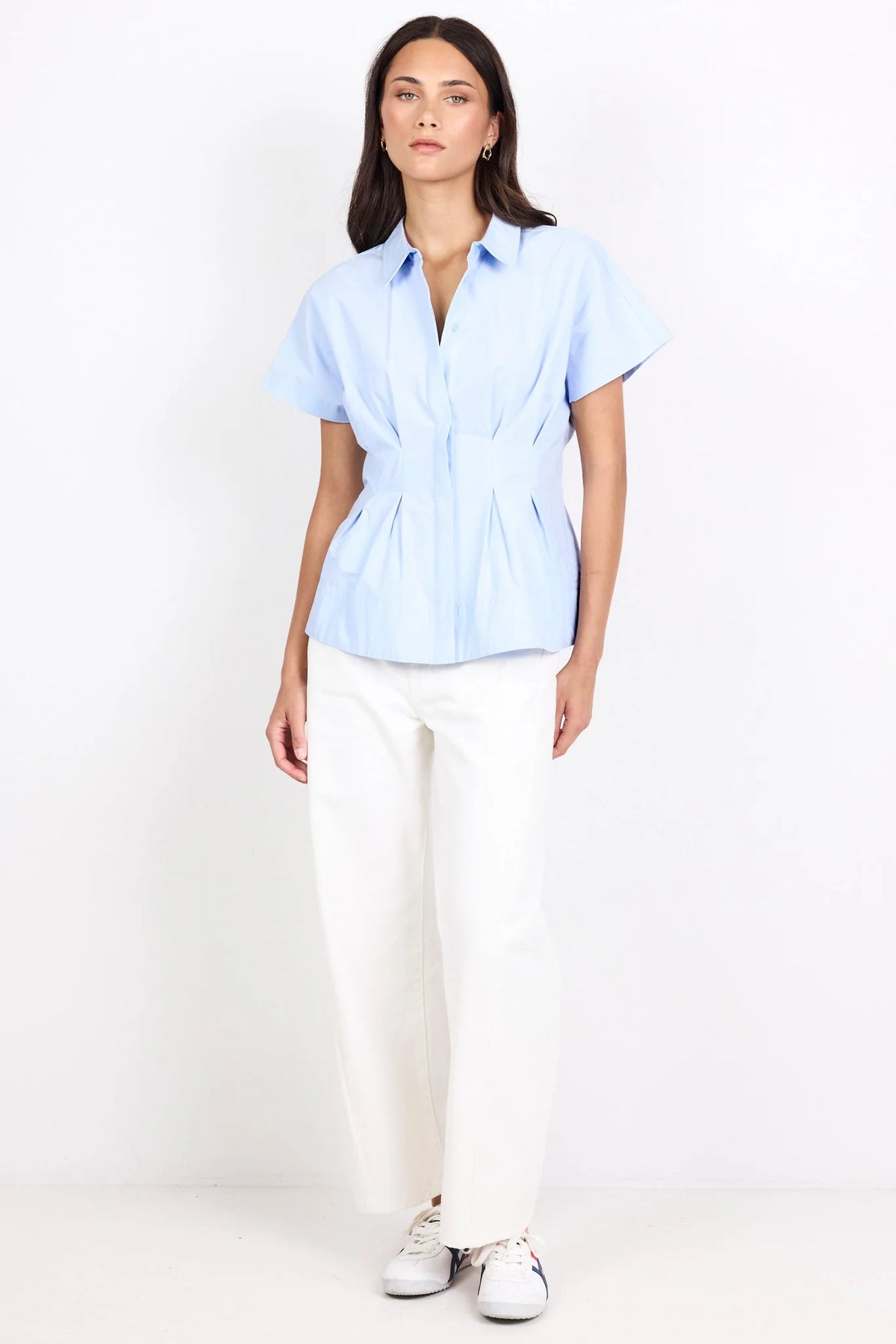 Astute Short Sleeve Corset Detail Shirt - Salt & Sand Clothing