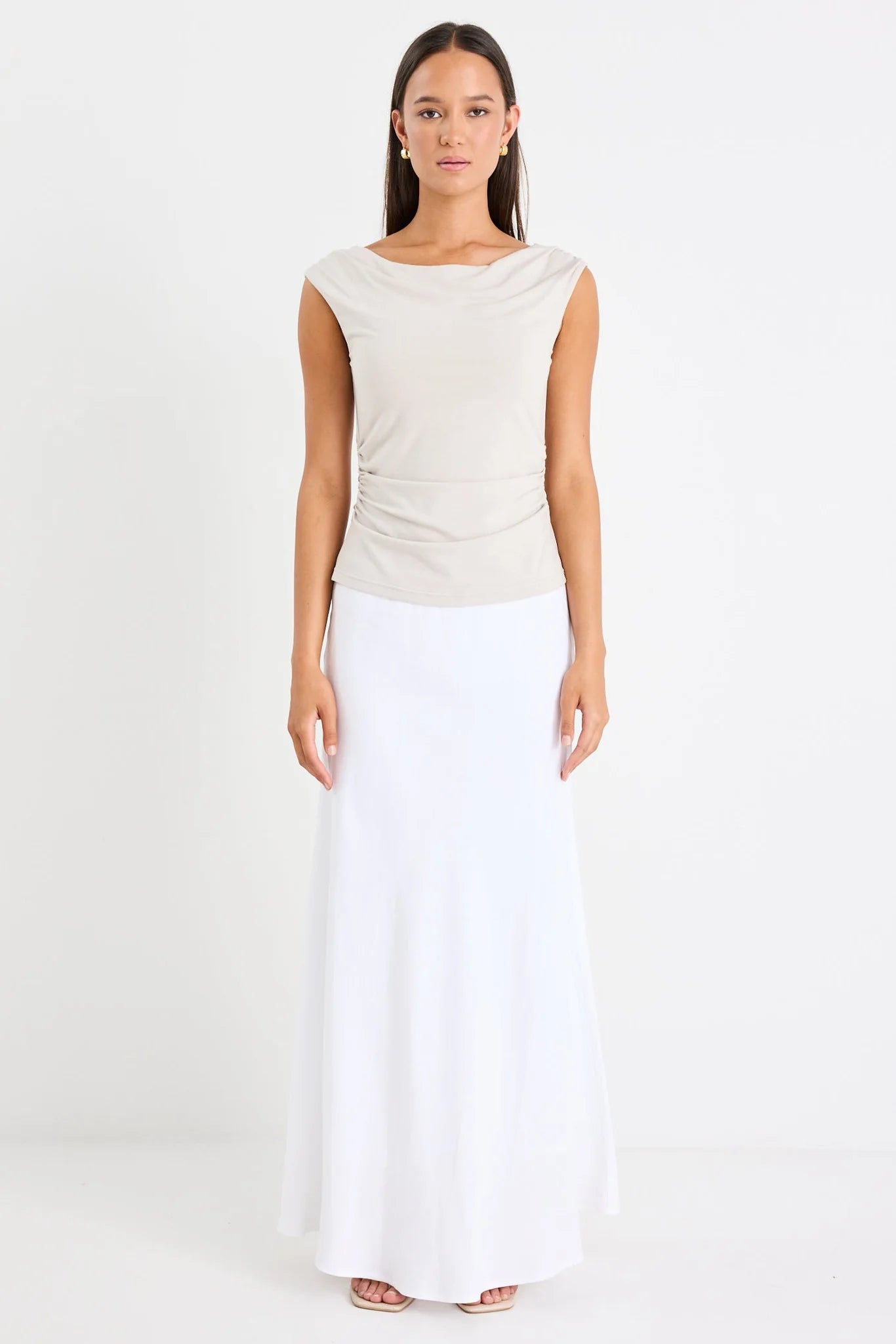 Lagos Natural Linen Floaty Bias Cut Maxi Skirt - Salt & Sand Clothing