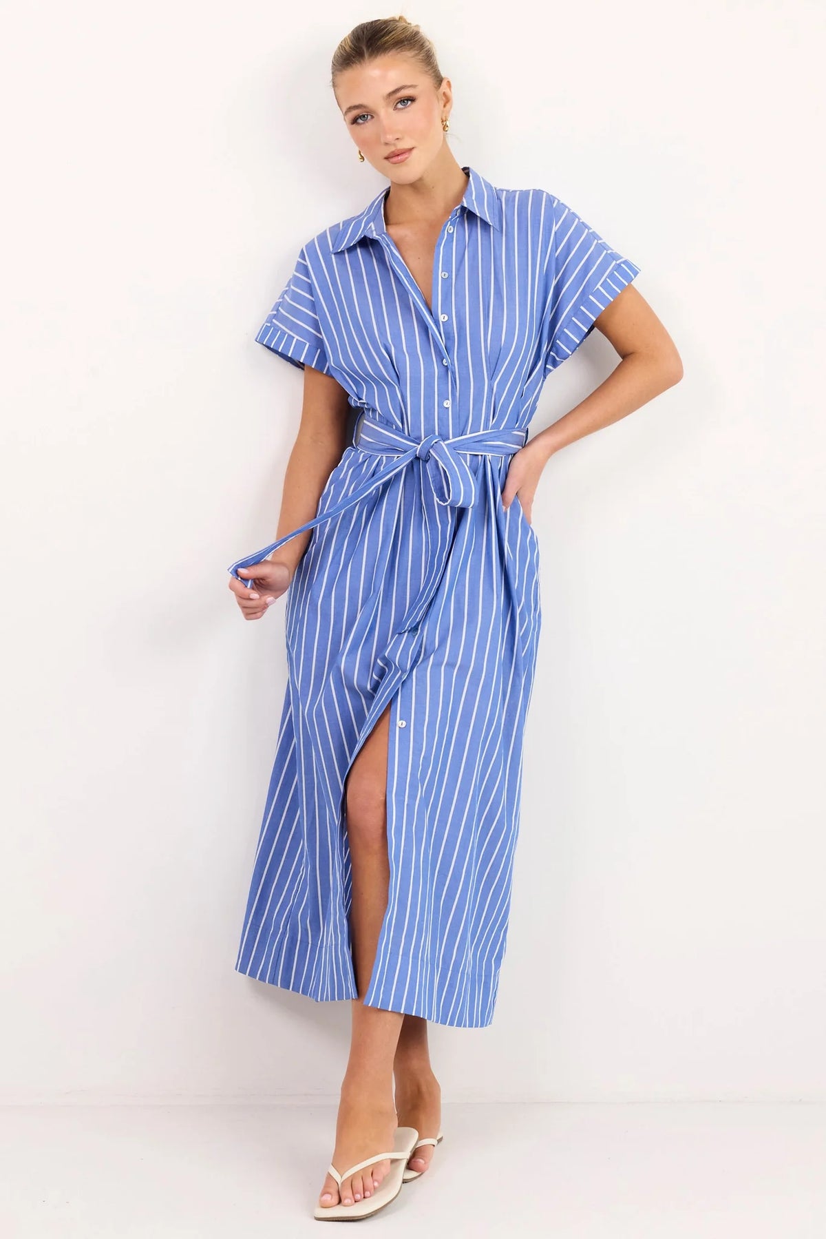 Camden Fit Flare Maxi Shirt Dress - Salt & Sand Clothing