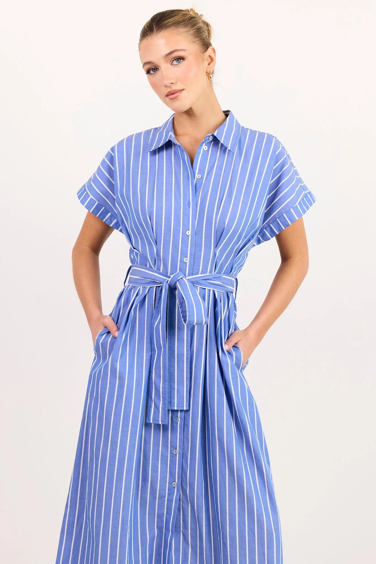 Camden Fit Flare Maxi Shirt Dress - Salt & Sand Clothing