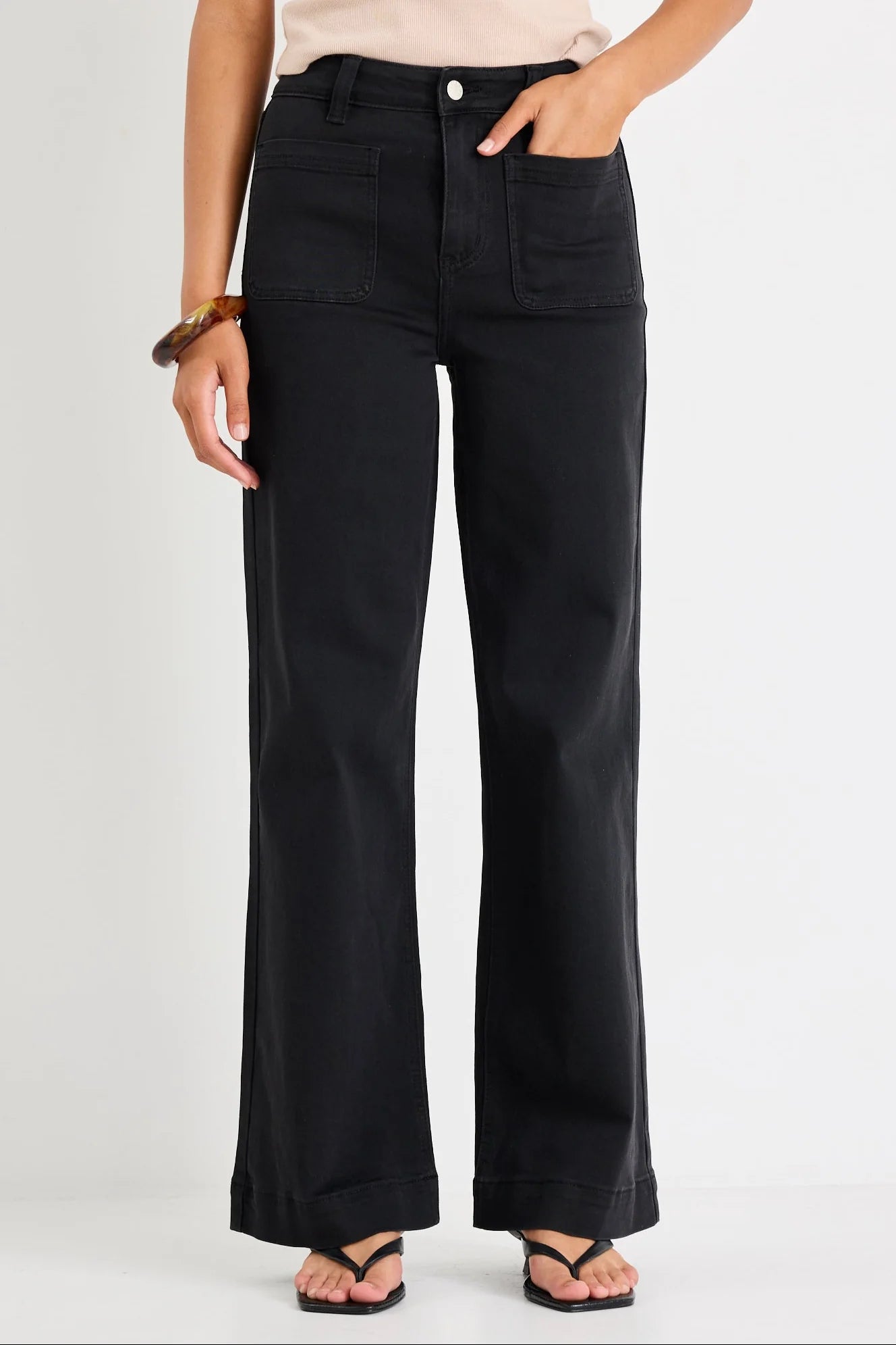 Zoey High Rise Wide Leg Pocket Jean - Salt & Sand Clothing