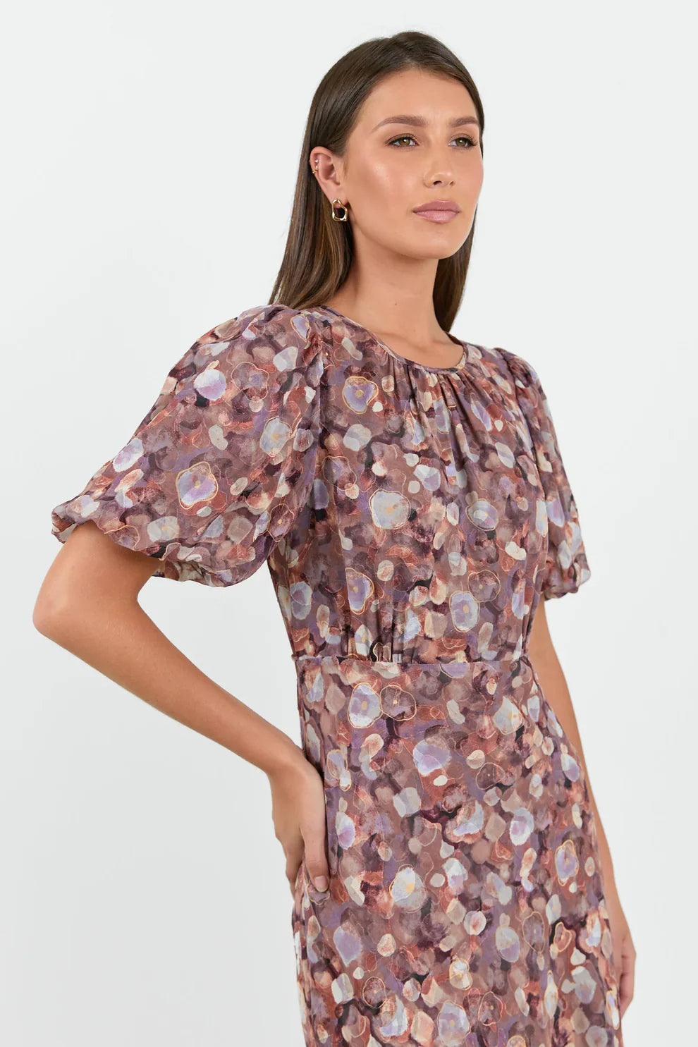 Exquisite Puff Sleeve Midi Dress - Salt & Sand Clothing