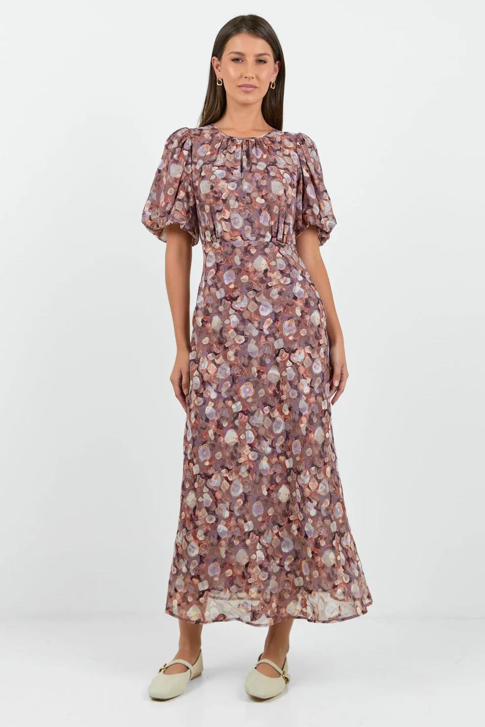 Exquisite Puff Sleeve Midi Dress - Salt & Sand Clothing