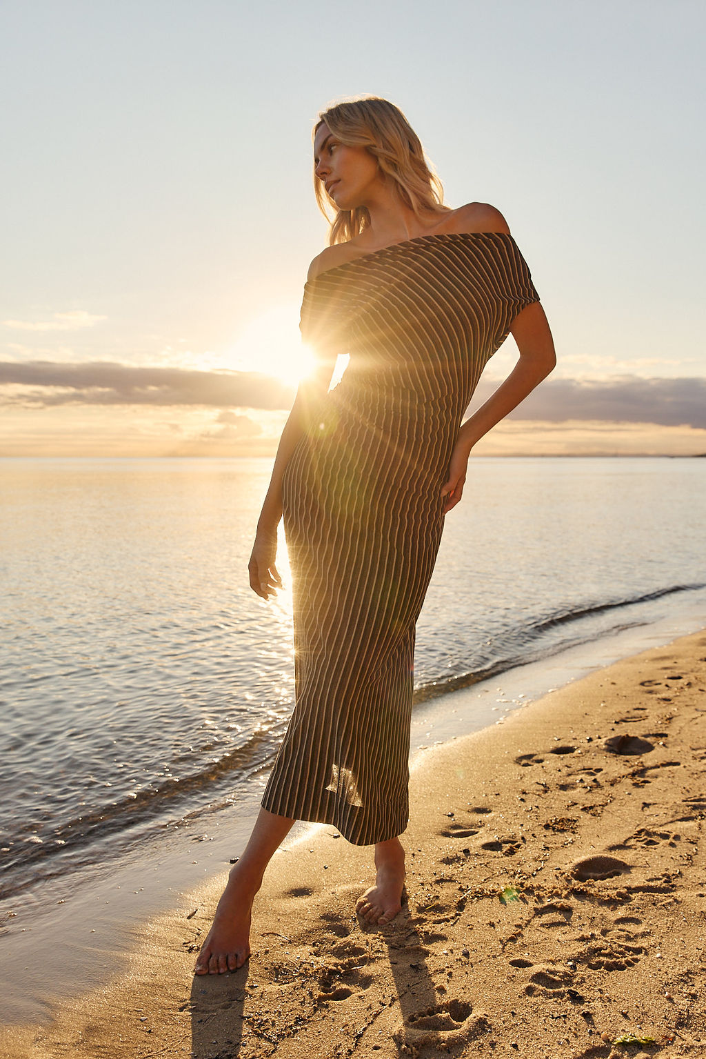 Everlyn Metallic Jersey Dress - Salt & Sand Clothing