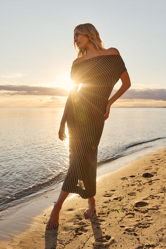 Everlyn Metallic Jersey Dress - Salt & Sand Clothing